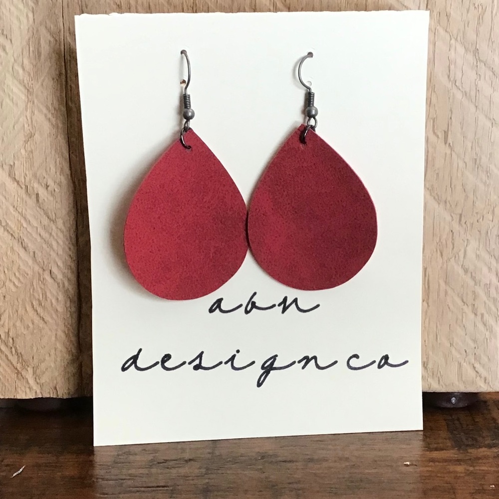 Valentine’s Day faux leather earrings